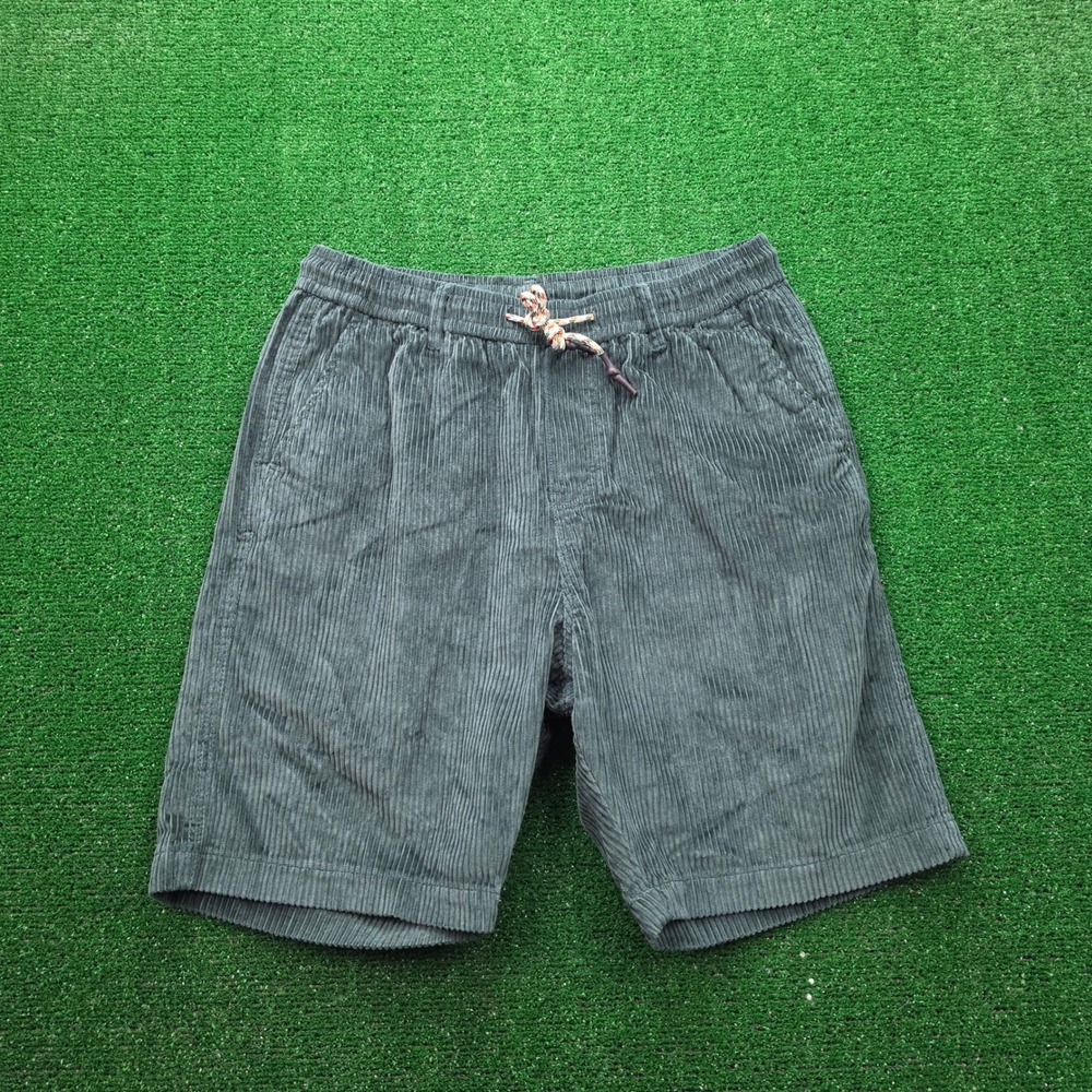 Upgrade Your Spirit Original Design Corduroy Drawstring Shorts Mens XL Green